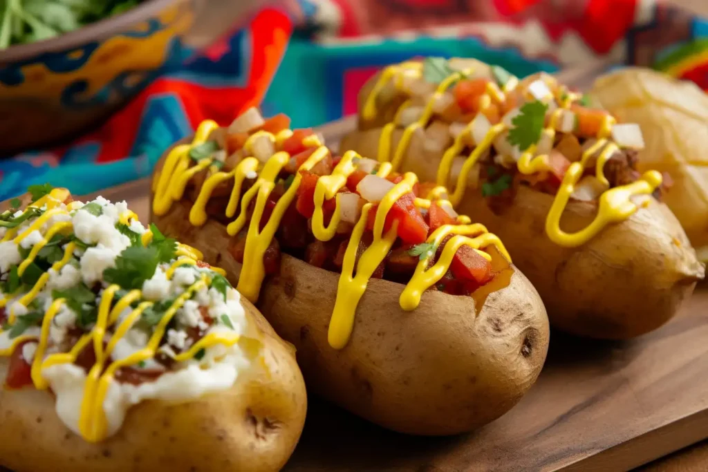 Traditional Mexican baked potatoes