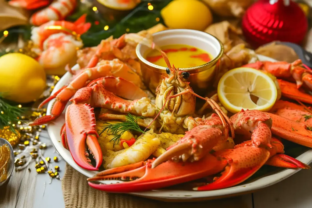 platter of seafood boil