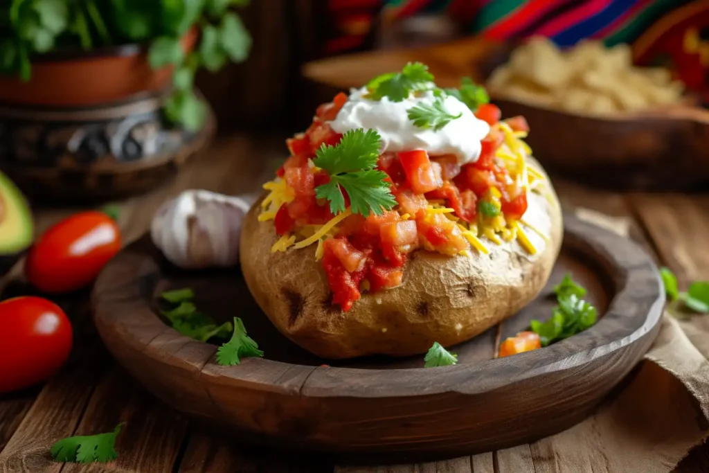 vibrant Mexican baked potato intro